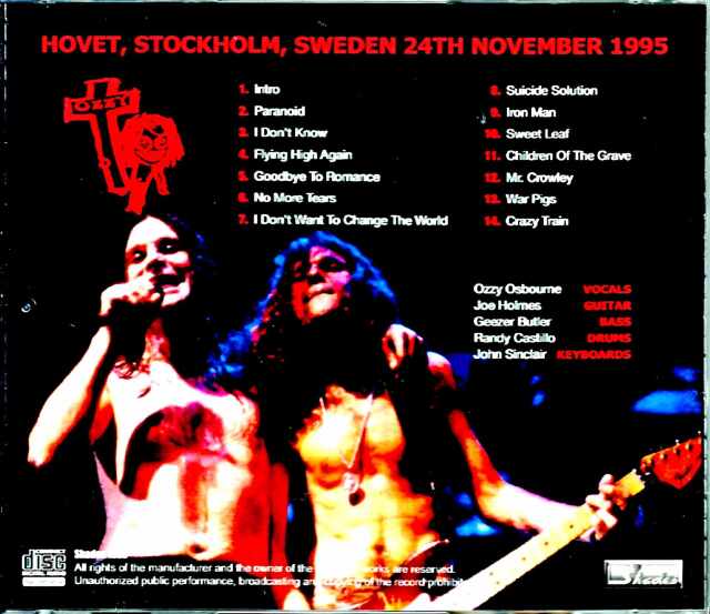 Ozzy Osbourne オジー・オズボーン/Sweden 1995