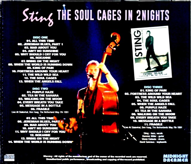 Sting スティング/Netherlands 1991 2Shows