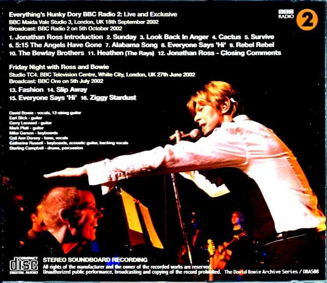 David Bowie デビッド・ボウイ/London,UK 2002 FM Master Upgrade