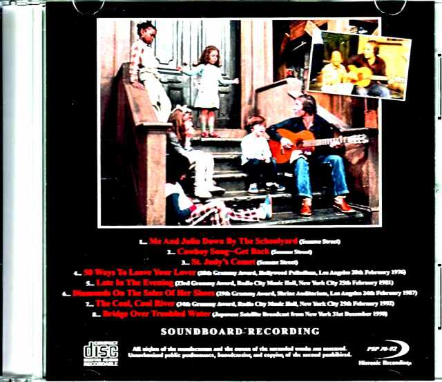 Paul Simon ポール・サイモン/Various Broadcast Recordings 1976-1992