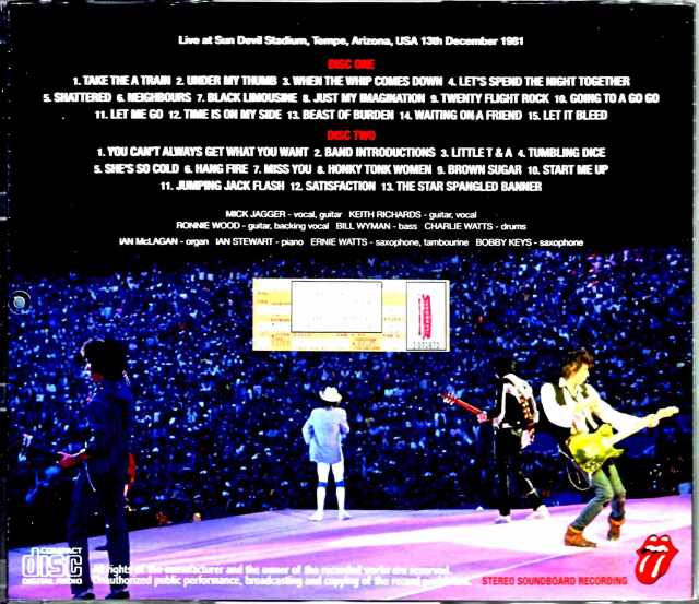 Rolling Stones ローリング・ストーンズ/AZ,USA 1981 Upgrade