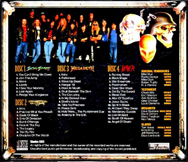 Various Artists Slayer,Megadeth,Testament,Suicidal Tendencies