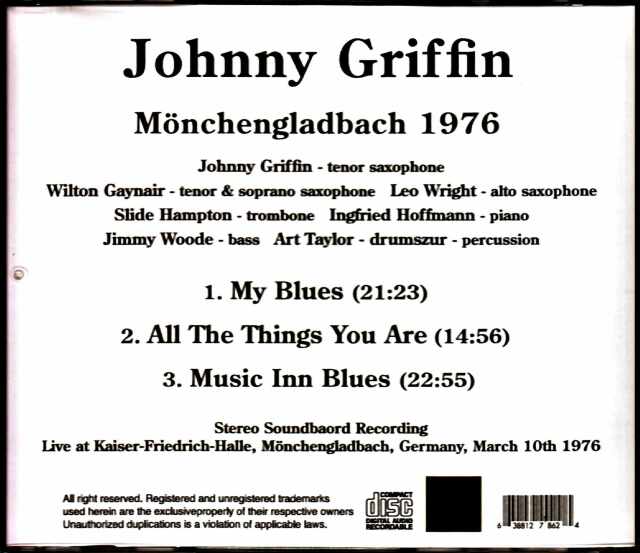 Johnny Griffin ジョニー・グリフィン/Germany 1976