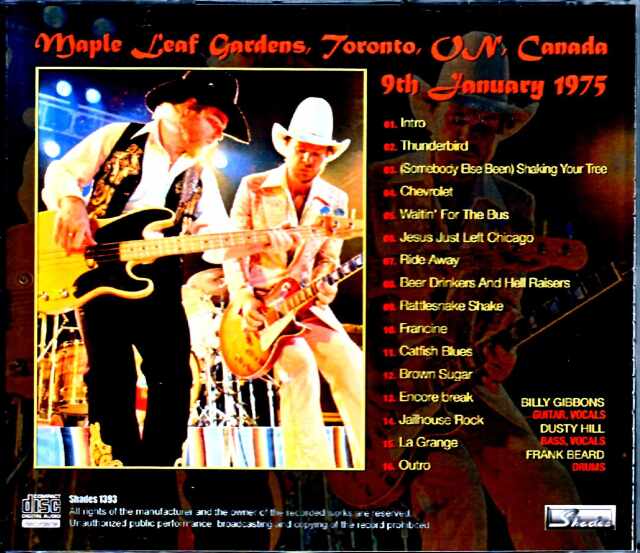 ZZ Top ZZ・トップ/Canada 1975