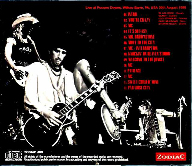 Guns N' Roses ガンズ・アンド・ローゼス/PA,USA 1988