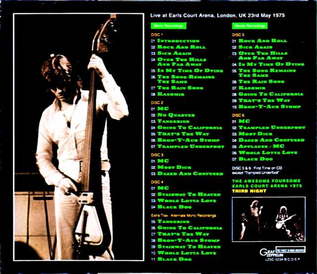 LED ZEPPELIN ライブレコード 1975年5月23日