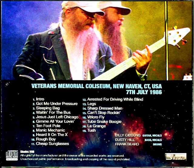 ZZ Top ZZ・トップ/CT,USA 1986