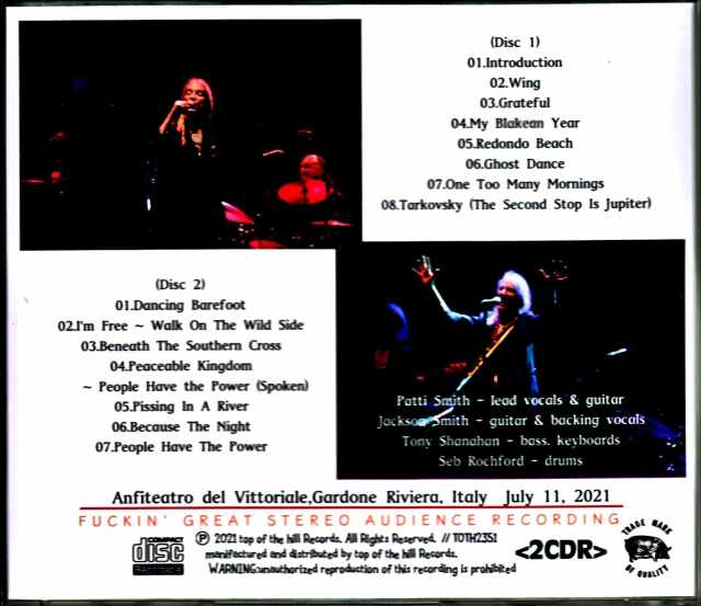 Patti Smith Quartet パティ・スミス/Italy 2021 Complete