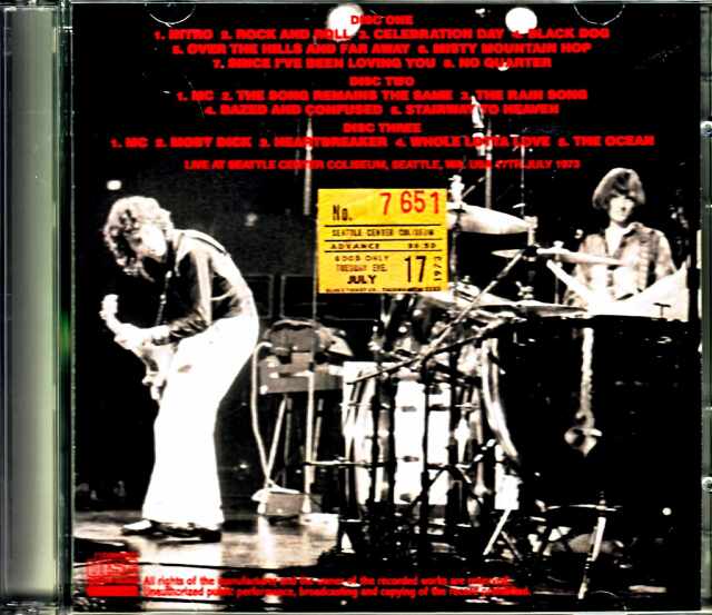 Led Zeppelin レッド・ツエッペリン/WA,USA 1973 2021 Transfer