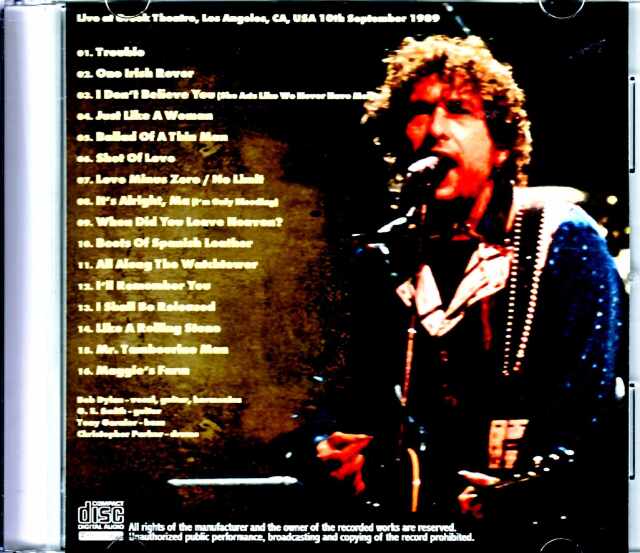 Bob Dylan ボブ・ディラン/NJ,USA 1989