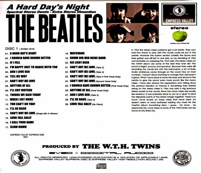ハードデイズナイト　ビートルズ THE BEATLES / A HARD DAY'S NIGHT : PREMIUM VINYL COLLECTION