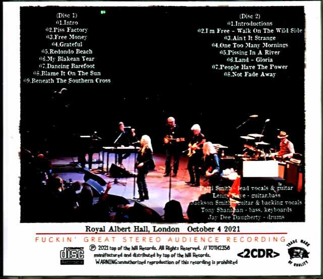 Patti Smith and Her Band パティ・スミス/London,UK 2021 Complete