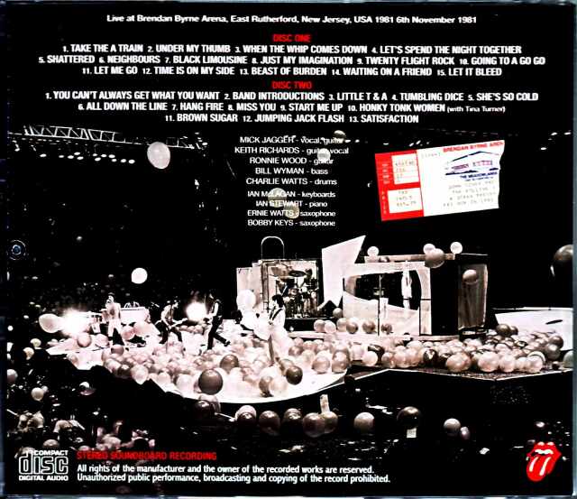 Rolling Stones ローリング・ストーンズ/NJ,USA 11.6.1981 Upgrade