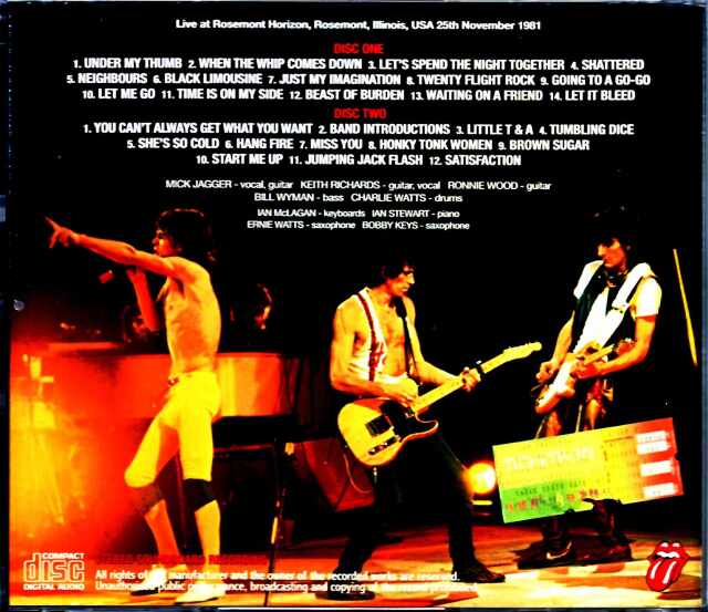 Rolling Stones ローリング・ストーンズ/IL,USA 11.25.1981 Remastered
