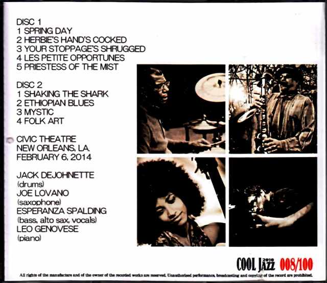 Spring Quartet Jack Dejohnette Joe Lovano Esperanza Spalding