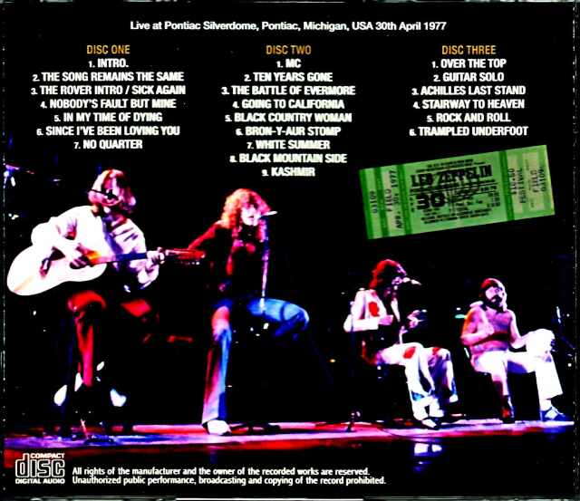 Led Zeppelin レッド・ツェッペリン/MI,USA 1977
