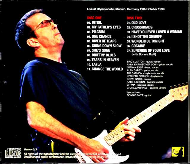 Eric Clapton エリック・クラプトン/Germany 1998 DAT Master