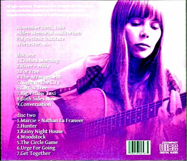Joni Mitchell ジョニ・ミッチェル/MA,USA 1969