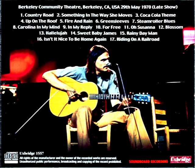 James Taylor ジェームス・テイラー/CA,USA 1970 Late Show Complete