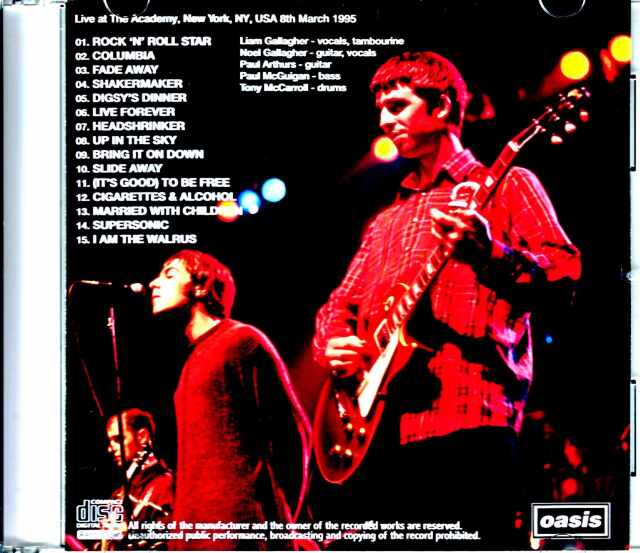 Oasis オアシス/NY,USA 1995 DAT Master