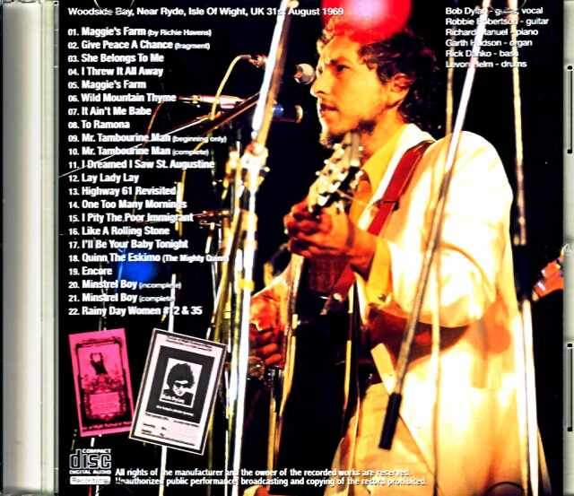 Bob Dylan ボブ・ディラン/ワイト島 1969年 Isle of Wight ,UK