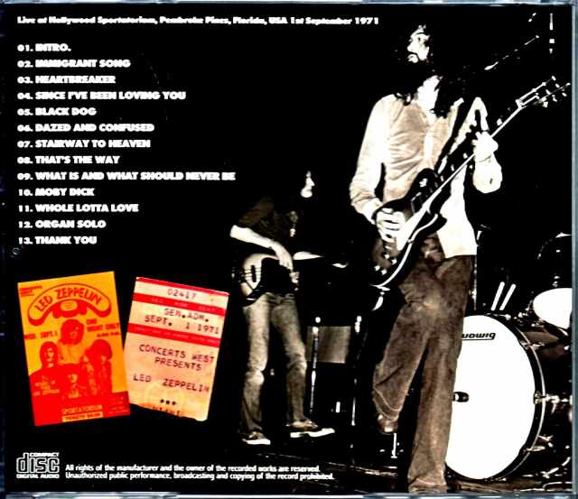 Led Zeppelin レッド・ツェッペリン/FL,USA 9.1.1971