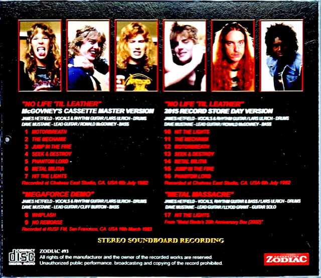 Metallica メタリカ/No Life 'Til Leather Definitive Edition