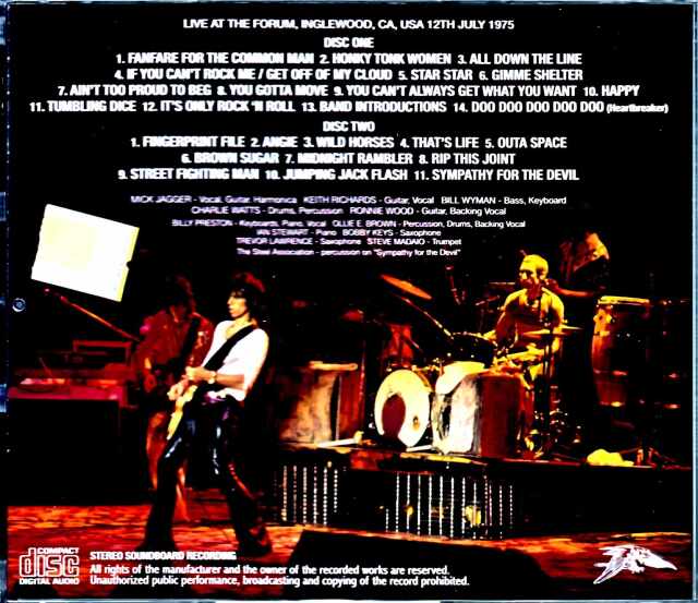 Rolling Stones ローリング・ストーンズ/CA,USA 7.12.1975 Remastered