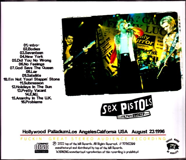 Sex Pistols セックス・ピストルズ/CA,USA 1996 DAT Master Complete