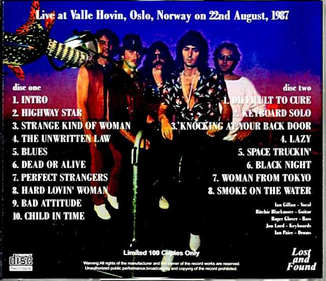 Deep Purple ディープ・パープル/Norway 1987 Complete