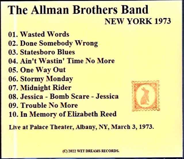 Allman Brothers Band オールマン・ブラザーズ・バンド/NY,USA 1973