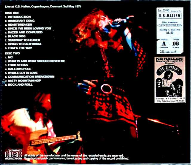 1970年代　レッドグラス　ペンダントトップ Led Zeppelin レッド・ツェッペリン/Denmark 1971 Upgrade