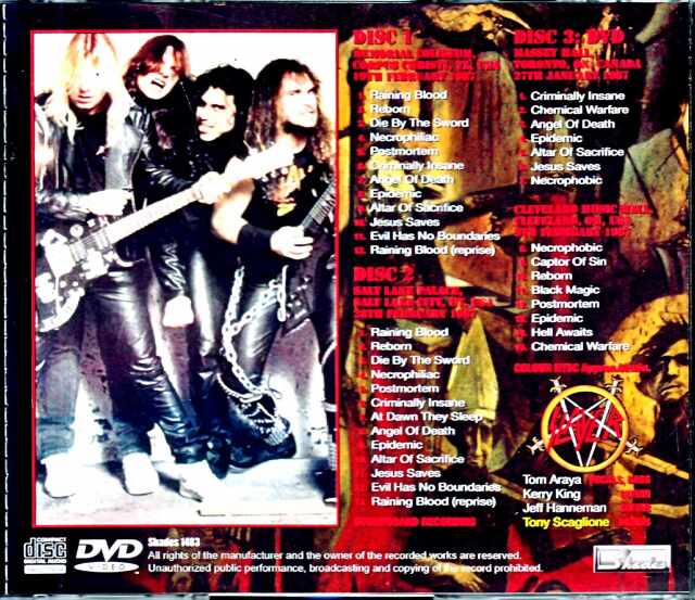 Slayer スレイヤー/Tour Collection 1987