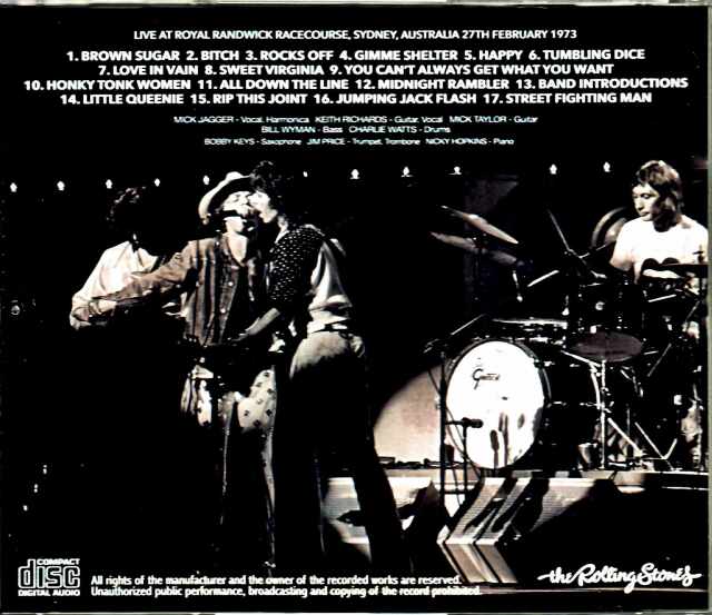 Rolling Stones ローリング・ストーンズ/Australia 2.27.1973