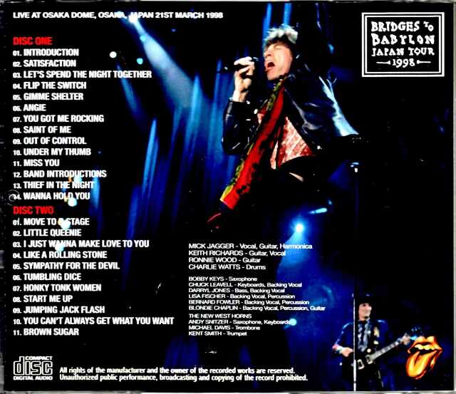 The Rolling Stones 東京ドームライブ 1998年3月12日（Rolling