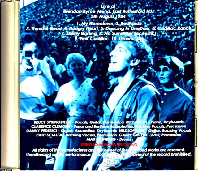 Bruce Springsteen ブルース・スプリングスティーン/NJ,USA 8.5.1984