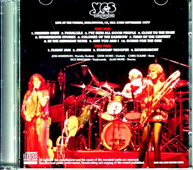 Yes イエス/CA,USA 9.23.1977 Mike Millard Master Tapes