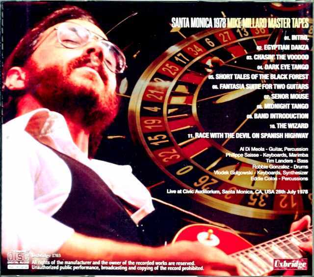 Al Di Meola アル・ディ・メオラ/CA,USA 1978 Mike Millard Master Tapes