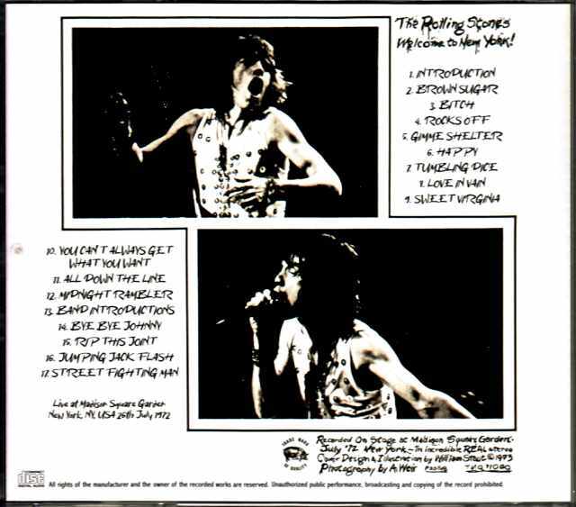 Rolling Stones ローリング・ストーンズ/NY,USA 1972 Upgrade