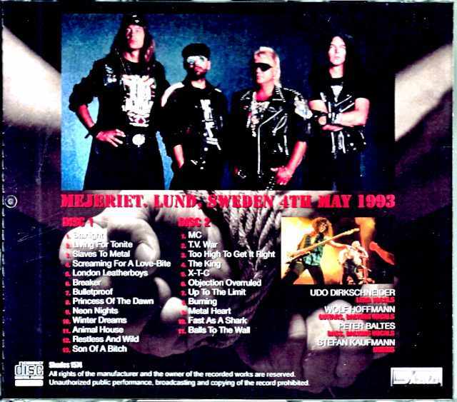 Accept アクセプト/Sweden 1993