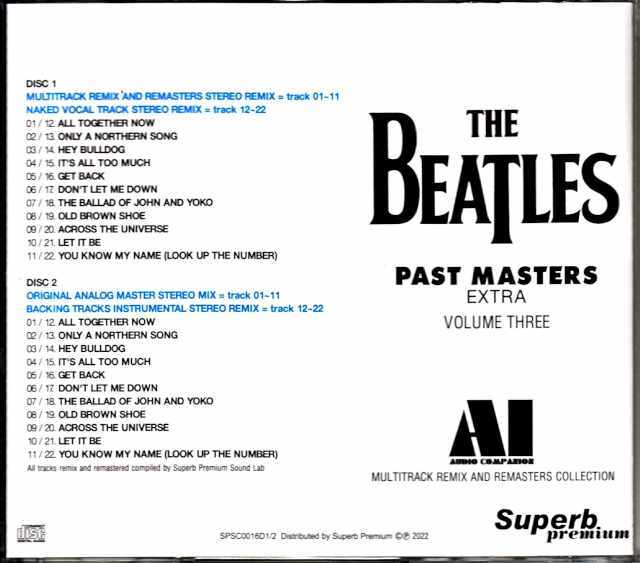 Beatles ビートルズ/Past Masters Multi Remix and Remasters
