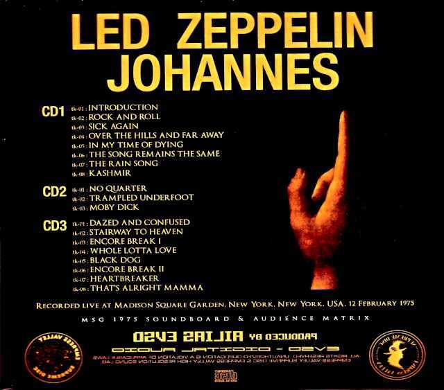 Led Zeppelin レッド・ツェッペリン/バプテスマのヨハネ NY,USA 2.12