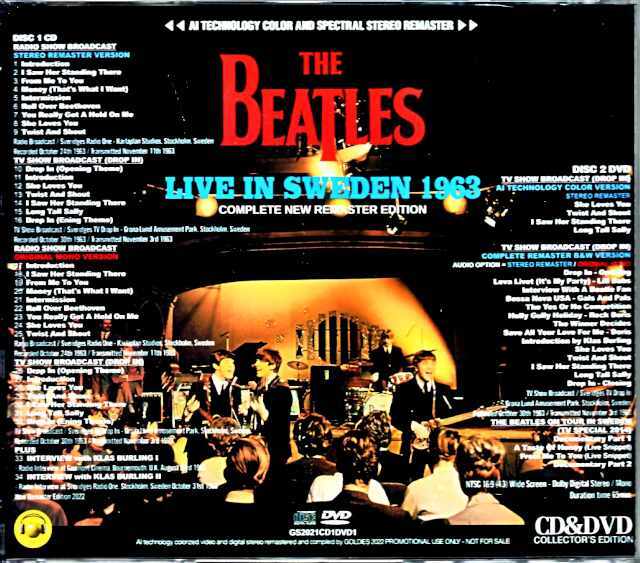 Beatles ビートルズ/ライブ・イン・スエーデン 1963年 最新AI技術