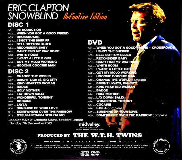 Eric Clapton エリック・クラプトン/真冬の夜の夢 Sapporo,Japan 2003
