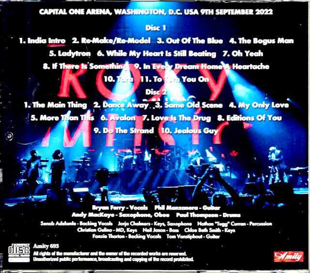 Roxy Music ロキシー・ミュージック/WA,USA 2022 Complete