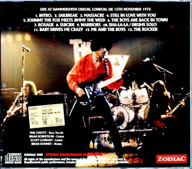 Thin Lizzy シン・リジィ/London,UK 1976 Upgrade