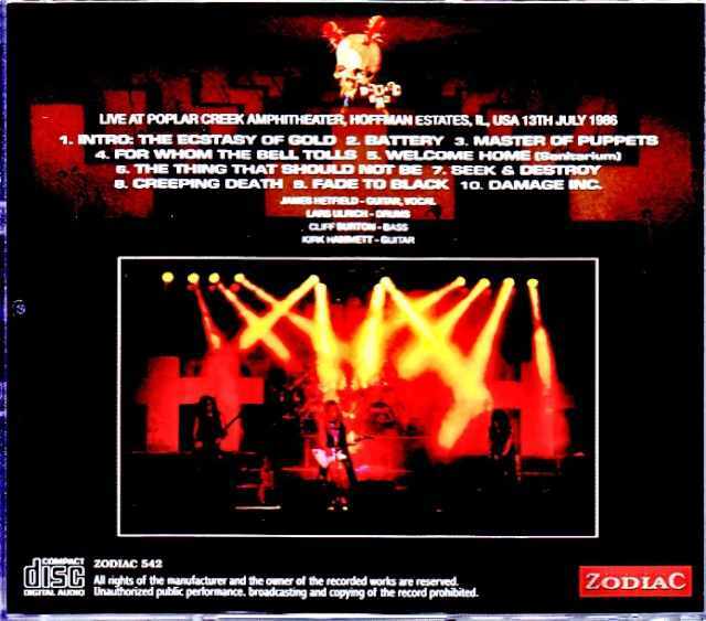 Metallica メタリカ/IL,USA 1986 Complete