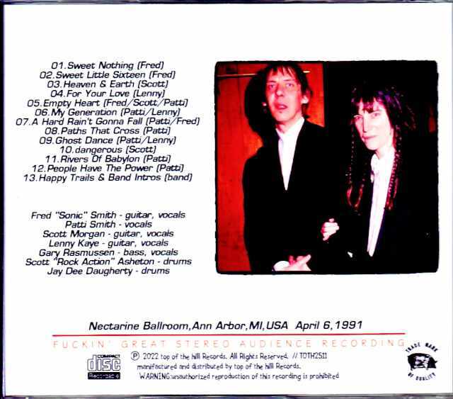 Patti & Fred Smith パティ・スミス/MI,USA 1991 Complete