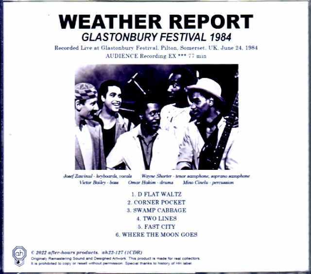 Weather Report ウェザー・リポート/England,UK 1984 Complete