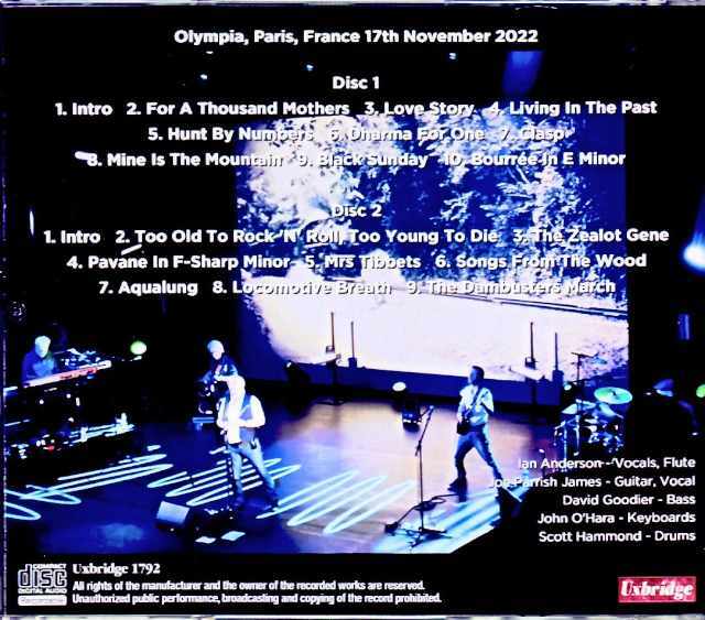 Jethro Tull ジェスロ・タル/France 2022 Complete